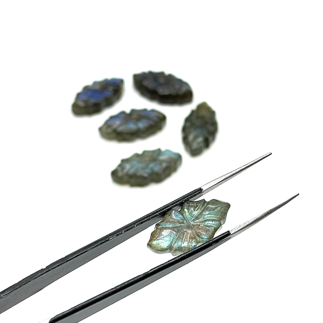Natural Labradorite Floral Marquise Gemstone, Labradorite Hand Carved Beads, Jewelry Making Fancy Carving, Loose Gemstones 20 MM