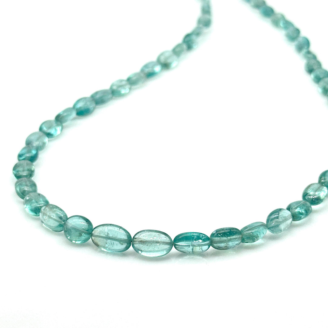 Dainty Sky Apatite Beaded Necklace, Natural Apatite Gemstone Necklace, Sterling Silver Jewelry, Sky Apatite Handmade Jewelry, Gift for her