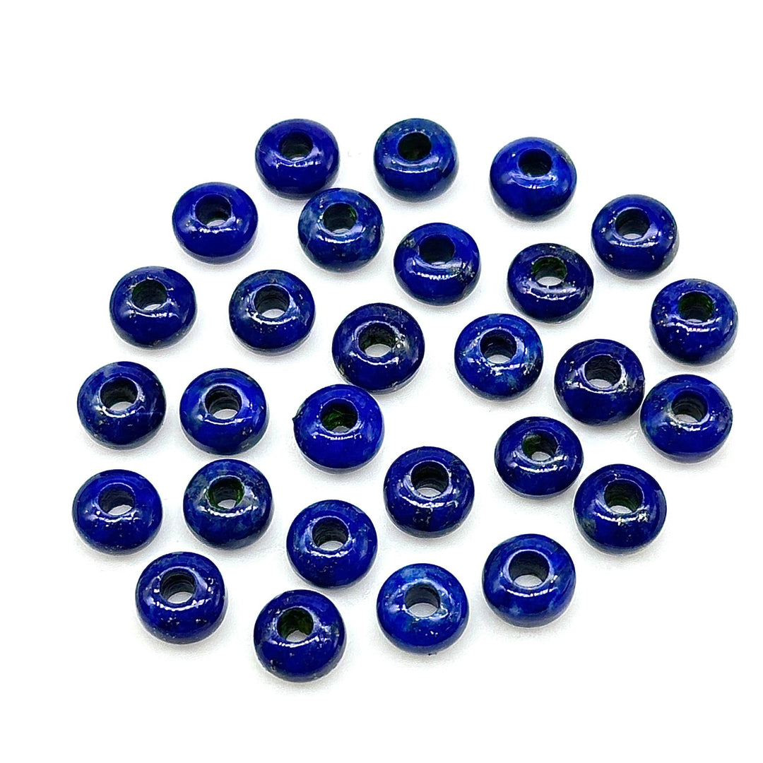 AAA Lapis Lazuli Donut Shape Beads, Natural Mini Black Onyx Donut Carving Stone, Loose Donut Shape Charm Beads, Energy Healing Stone 6MM