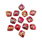 Load image into Gallery viewer, Neon UV Light Beads, Neon Hot Pink Copper Turquoise Leaf Shape Beads, Turquoise Faceted Leaves Briolette's, Hand Carved Leaf Beads, 10X12 mm