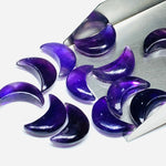 Load image into Gallery viewer, Natural Amethyst Moon Shape Beads, Purple Amethyst Moon Shape Charms, Faceted Moon Briolette's for Jewelry Making, 17 MM