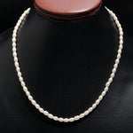 Load image into Gallery viewer, Beautiful White Pearl Necklace, Smooth Oval Pearl Beads Necklace, 6 MM Pearl Necklace, Party Wear Necklace for Her, Bridesmaid Gifts
