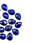 Load image into Gallery viewer, Natural Lapis Lazuli Faceted Pear Shape Beads, 9X12 MM Blue Lapis Briolette's Beads, Matched Pairs, Jewelry Making Pear Shape Beads