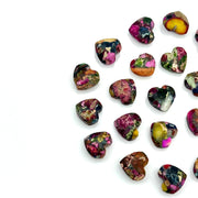 Colorful Mohave Turquoise Faceted Heart Shape Beads, Rainbow Mohave Turquoise Heart Shape Carving Beads, 8 MM Heart Charm Gemstone Beads,