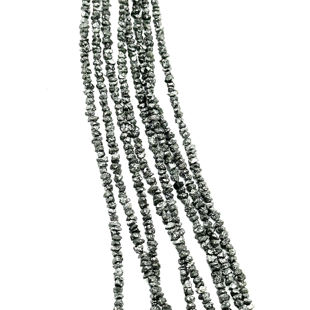 ROUGH DIAMONDS BEADS, Black Diamond Raw Uncut Beads, 1-2 mm Raw Diamond Beads, Black Diamond Nuggets Chips Beads, Diamond Rough Beads Strand