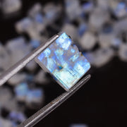 100 Ct. Dazzling AAA Quality 100% Natural Flashy Blue Rainbow Moonstone Rough Loose Gemstone Lot For Jewelry 6X5 12X9 mm AG-92