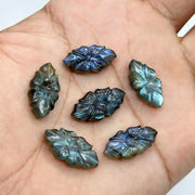 Natural Labradorite Floral Marquise Gemstone, Labradorite Hand Carved Beads, Jewelry Making Fancy Carving, Loose Gemstones 20 MM