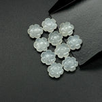Load image into Gallery viewer, Hand Carved White Moonstone Flower Shape Beads, Genuine Moonstone Flower Shape Carving, Jewelry Making Loose Gemstone Charms, 12 MM