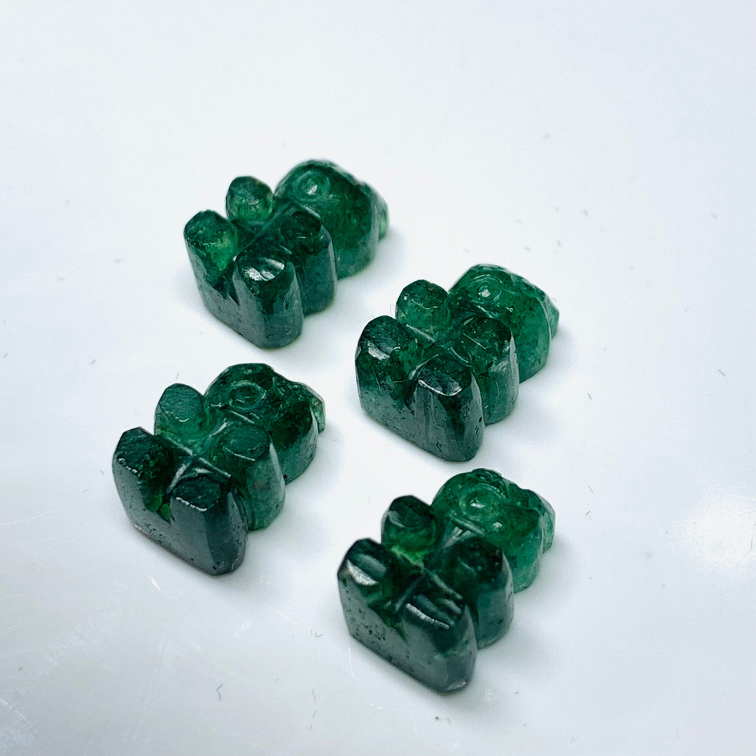 2,3,4,5 Pcs Natural Green Strawberry Hand Carved Teddy Shape, Teddy Shape Gemstone For Jewellery, Teddy Shape Gemstone, 12X8 mm