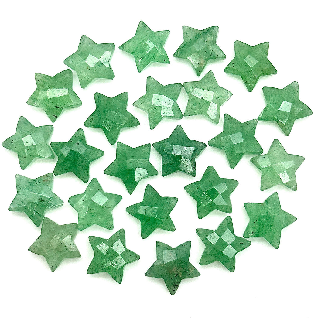 Natural Green Strawberry Star Shape Briolettes, Strawberry Quartz Star Beads, Hand Carved Star for DIY Crafts, Shiny Star for Jewelry, 15 MM