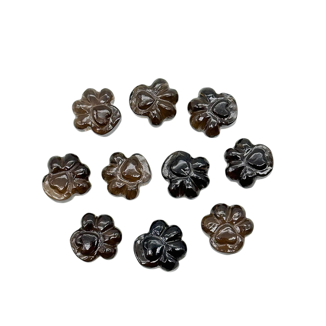 Natural Smokey Quartz Dog Paw Carving, AAA+ Quality Gemstone Paw Carving, 13 MM Little Paw Charm, Gift For Dog Lover, Dog Pendant For Gift