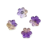 Load image into Gallery viewer, High Quality Ametrine Hand Carved Flower Shape Gemstone, AAA Natural Ametrine Flower Carving, Double Color Ametrine Flower Charm, 12 MM
