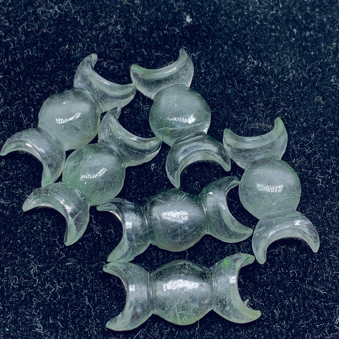 2,3,4,5 Pcs Natural Crystal Quartz Hand Carved Triple Moon Shape, Carved Triple Moon Shape Gemstone For Jewellery, 22X10 mm