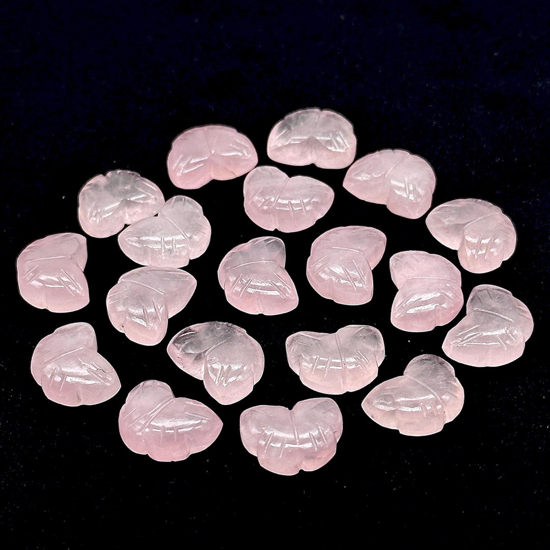 Cute Rose Quartz Butterfly Shape Beads, Natural Pink Quartz Hand Carved Butterfly Briolettes, Rose Quartz Gemstone Beads, 13 MM Loose Beads