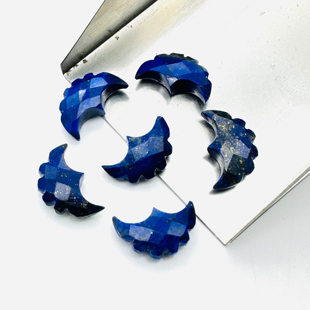 Faceted Lapis Lazuli Eagle Gemstone: Hand Carved Fancy Shape (16X10 mm)