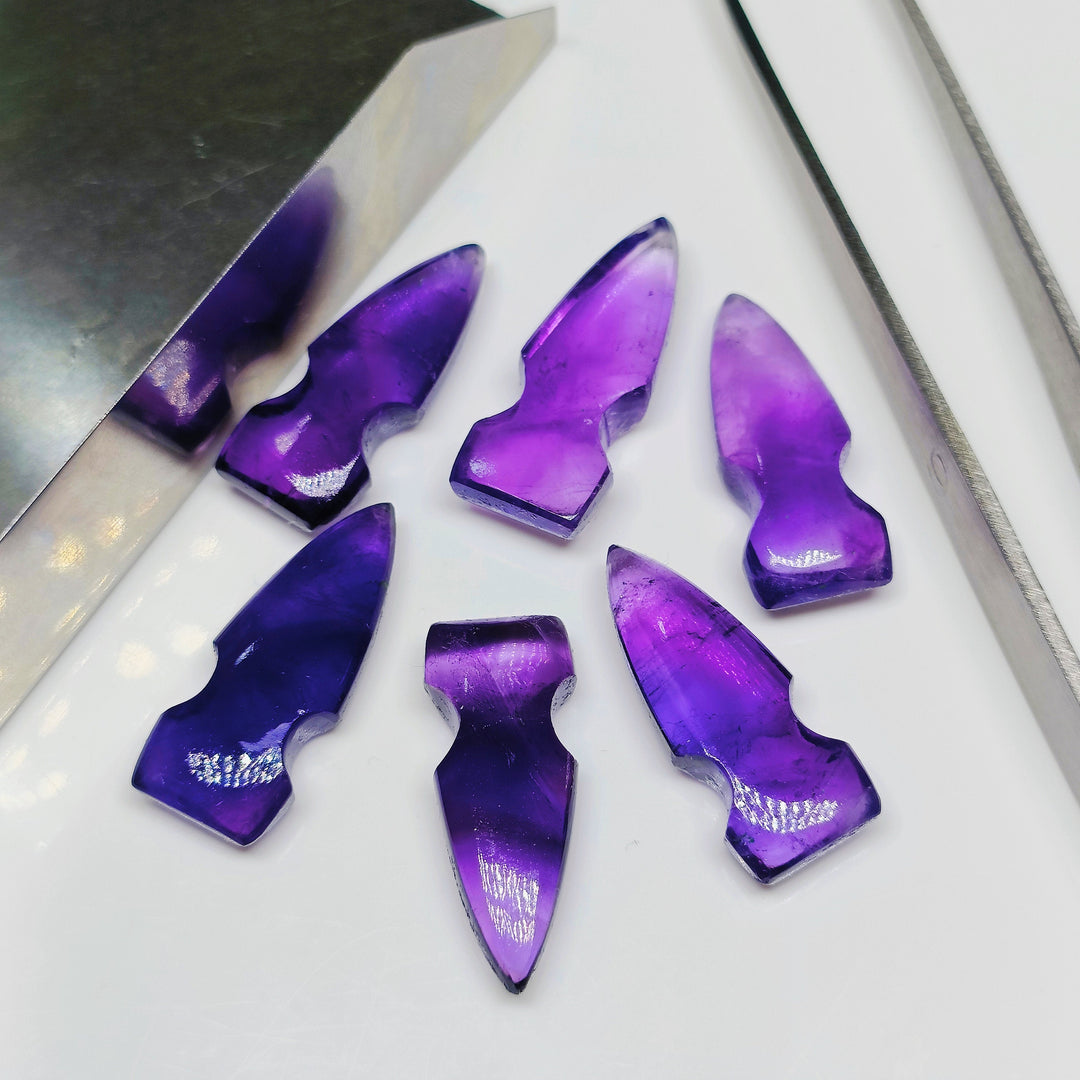 2,3,4,5,6 100% Natural purple amethyst Bullet Shape Carving, Hand carved Bullet shape Gemstone, carved Gemstone jewelry Making,26X10 mm.