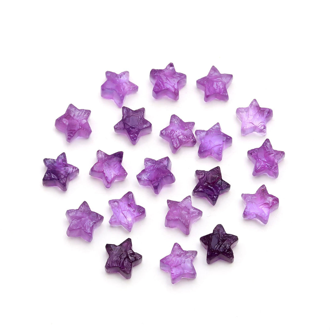 Raw Form Natural Amethyst Star Shape Beads, Amethyst Star Shape Gemstone For Jewlery, Loose Star Jewelry Beads 10 MM, Raw Stars Charm Beads