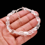 Load image into Gallery viewer, AAA Crystal Quartz Faceted Tumble Beads Bracelet, Crystal Quartz Nuggets Shape Beads Bracelet, Jewelry Gifts, Fancy Jewelry for Girls, 8 MM