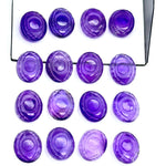 Load image into Gallery viewer, Natural Amethyst Evil Eye Beads, Hand Carved Gemstone Beads, Loose Oval Eye Beads, Evil Eye Charm Beads, Loose Carving Beads 10X12 MM