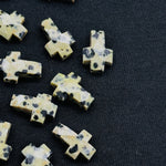 Load image into Gallery viewer, Dalmation Jasper Cross Shape Beads ~ Dalmation Jasper Carvigs Gemstone Beads ~ Faceted Cross Beads ~ 15 MM Cross Charm Beads ~ Holy Cross