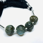 Load image into Gallery viewer, 1,2,3,4,5 pcs 100% Natural Labradorite Carved Melon Shape Beads Strand, Melon Shape Gemstone, Gemstone For Jewellery, 12 mm