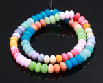 Load image into Gallery viewer, Rainbow Opal Smooth Rondelle Beads, Multi Color Opal Gemstone Beads, Dyed Opal Beads for Jewelry Making, 16 Inches, 7-9 MM