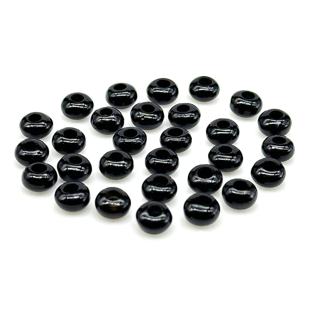Super Cute AAA Black Onyx Donut Shape Beads, Natural Black Onyx Donut Carving Stone, Loose Donut Shape Charm Beads, Energy Healing Stone 6MM