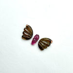 Load image into Gallery viewer, natural tourmaline  Butterfly Shape Carving, Hand carved tourmaline Butterfly loose carving, carved butterfly For jewelry Making,21x11mm