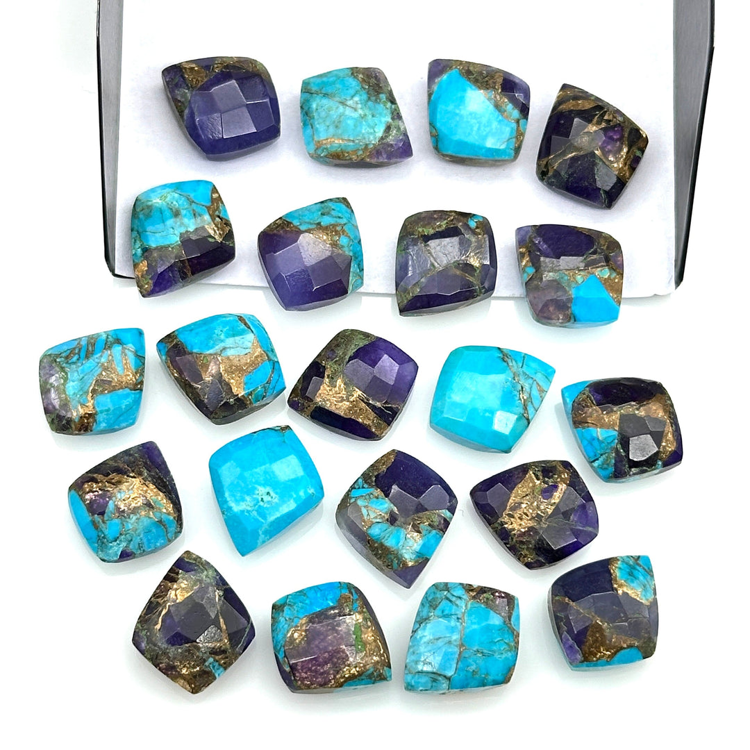 Blue Copper Turquoise Leaf Shape Beads, Mohave Turquoise Faceted Leaf Briolette's, Jewelry Making Hand Carved Beads 10X12 mm, Loose Gemstone