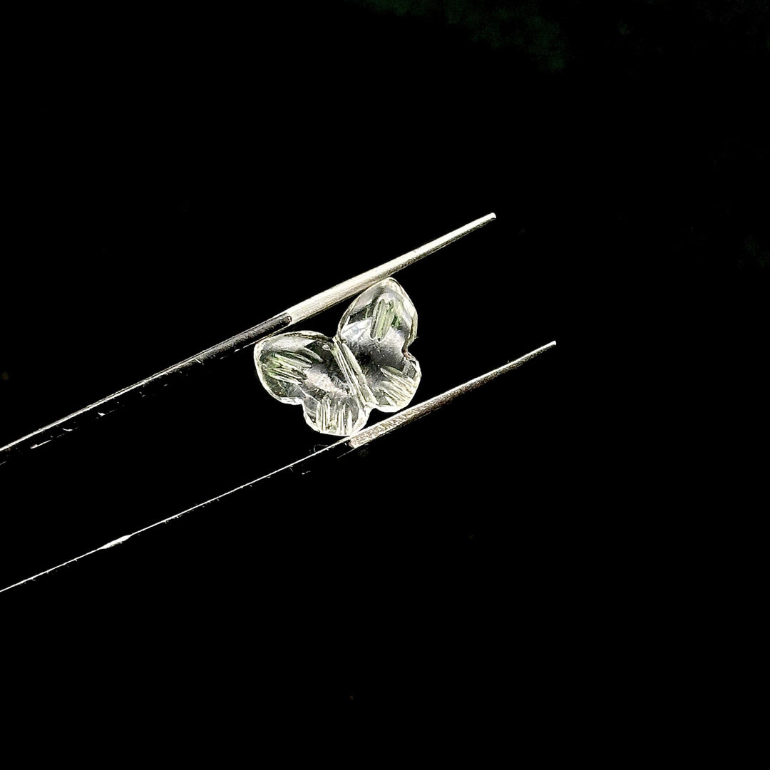 Natural Crystal Quartz Butterfly Shape Briolette, AAA Clear Quartz Hand Carved Butterfly Beads, Gemstone Beads, 13 MM Loose Beads Charm