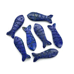 Load image into Gallery viewer, Lapis Lazuli Fish Beads: AAA Blue Briolettes, Carved Gemstone Charms