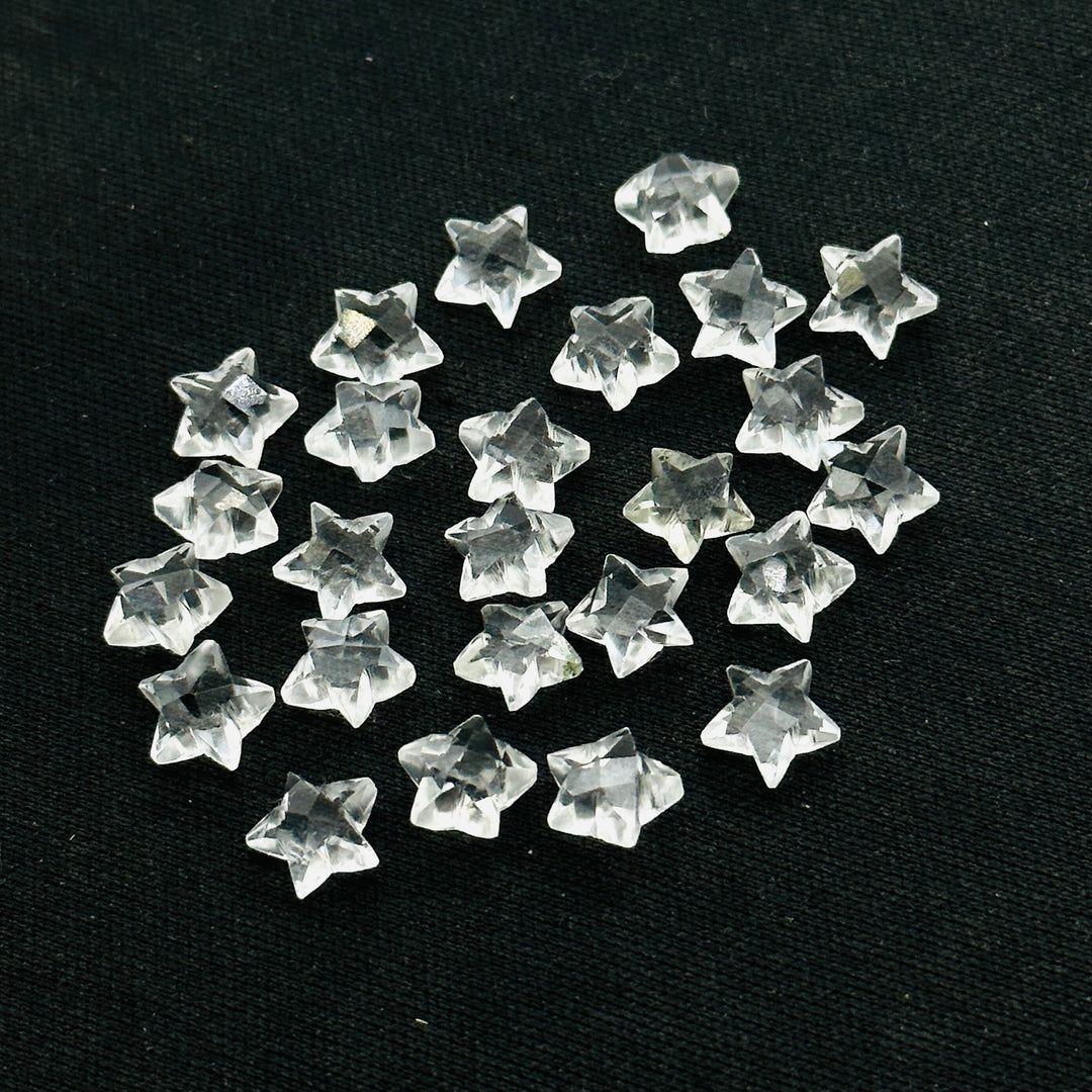 Cute Natural Crystal Quartz Stars Shape Briolettes, AAA Clear Crystal Faceted Star Shape Beads, Jewelry Making Loose Gemstones, 8 MM