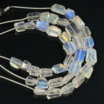 Load image into Gallery viewer, High Quality Flashy Rainbow Moonstone Tumble Shape Beads, Nugget Shape Faceted Beads, 4" Strand, Blue Fire Rainbow Moonstone Tumble Beads