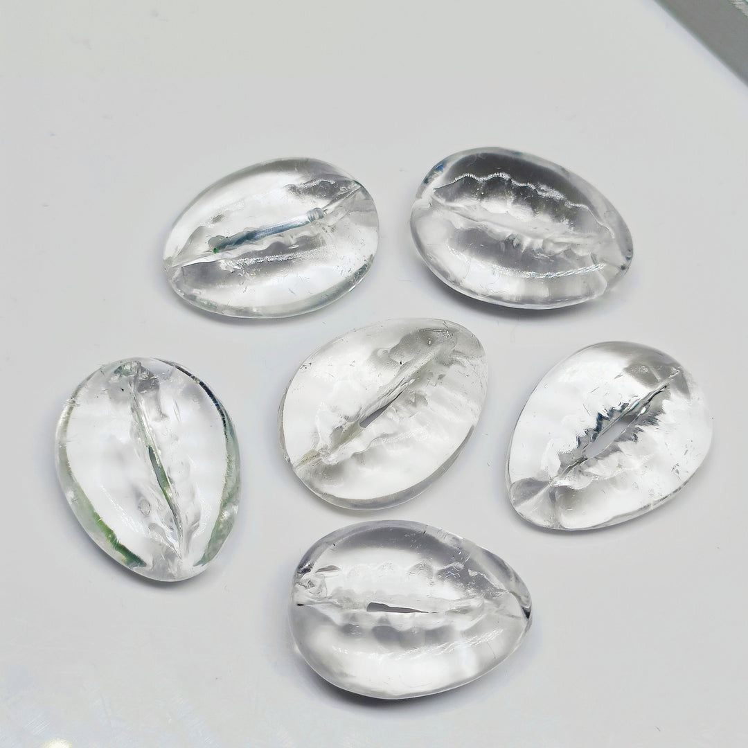 2,3,4,5 pcs 100% Natural crystal quartz conch Shape Carved Gemstone,Loose Gemstone,cowris Shape Gemstone forJewlery,Carved Gemstone 20X16 mm