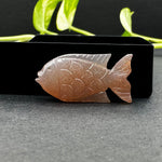 Load image into Gallery viewer, Rare Find Natural Peach Moonstone Handmade Carving Fish ~ Fish Shape Carving Gemstone Hand Carved Fish For Jewelry Only 1 Piece25X15mm