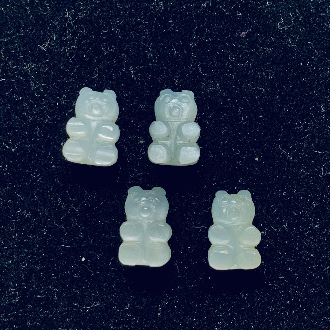 2,3,4,5 Pcs Natural Grey Moonstone Hand Carved Teddy Shape, Teddy Shape Gemstone For Jewellery, Teddy Shape Gemstone, 12X8 mm