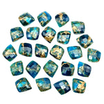 Load image into Gallery viewer, Neon Blue Copper Turquoise Leaf Beads, Faceted Briolette (10x12 mm)