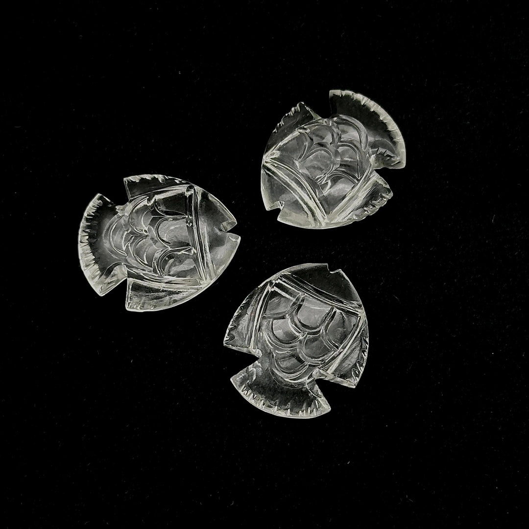 Natural Crystal Quartz Fish Shape Gemstone, Clear Quartz Fish Shape Stone, Wholesale Fish Carved Gemstones, Fish Charms Beads, 19X21 MM