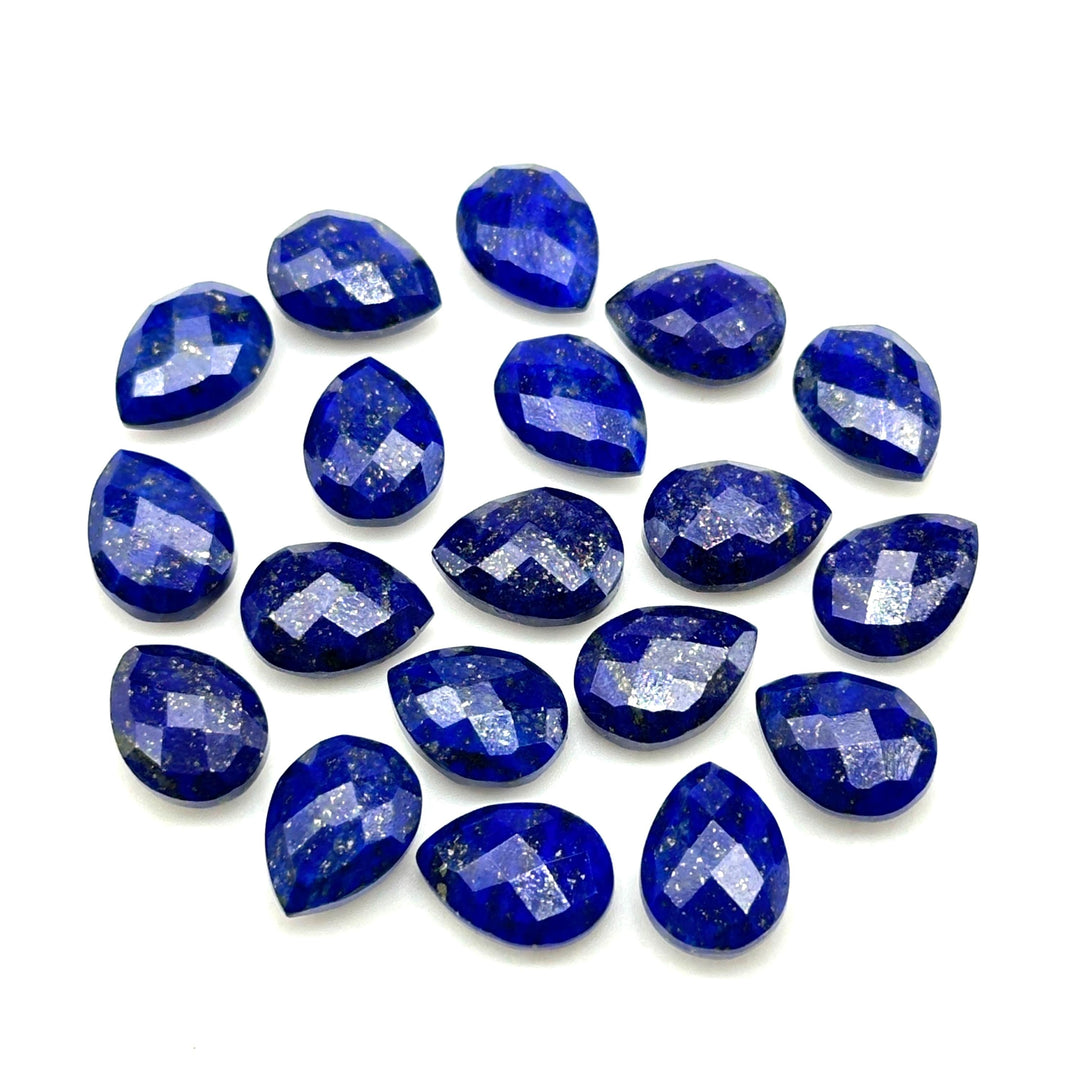 Natural Lapis Lazuli Faceted Pear Shape Beads, 9X12 MM Blue Lapis Briolette's Beads, Matched Pairs, Jewelry Making Pear Shape Beads