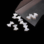 Load image into Gallery viewer, Mother of Pearl Bow Shape Carving, White Pearl Bow Carved Briolette, Wholesale Pearls, Pearl Gemstones, 9X14 MM, 1 Pc, Straight Drill