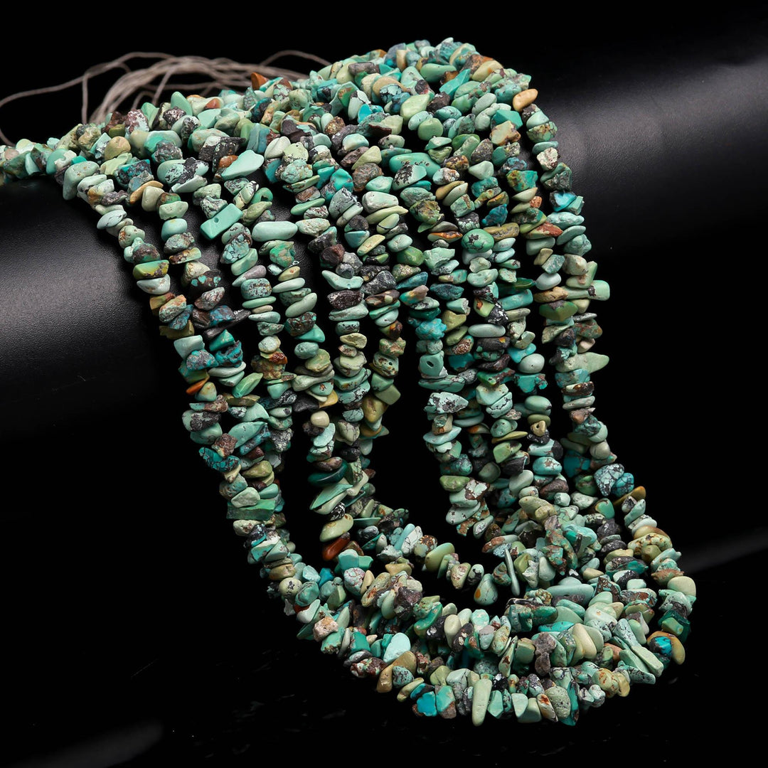 Natural Arizona Turquoise Uncut Shape Beads, AAA Turquoise Chips Beads for Jewelry Making, 16" Inch Gemstone Uncut Beads, Freeform Uncuts