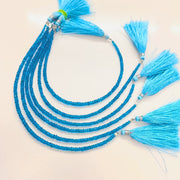 Natural Neon Apatite Faceted Rondelle Beads, 3-4 mm Neon Apatite Loose Gemstone Beads, AAA+ Ocean Blue Apatite Beads For Jewelry Making