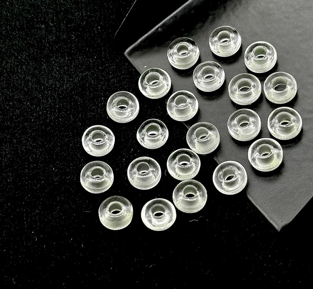 Pretty Crystal Quartz Donut Shape Carving, AAA Crystal Quartz Donut Shape Beads, Loose Donut Shape Charm Beads, Energy Healing Stones, 6 MM
