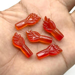 Load image into Gallery viewer, Natural Carnelian Hand Shape Carvings, AAA Carnelian Hand Shape Stone, 24 MM Loose Hand Fist Charm For Jewelry Making, Hand Carved Gemstones
