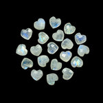 Load image into Gallery viewer, Flashy Rainbow Moonstone Heart Shape Briolette's, Faceted Heart Carving Gemstone for Jewelry Making, Blue Flash Beads, 8 MM, Heart Charms