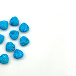 Load image into Gallery viewer, Blue Turquoise Shell Shape Beads, 8 MM Hand Carved Seashells, Tiny Carved Beads, Turquoise Shell Charms, Jewelry &amp; Craft Making Gemstones