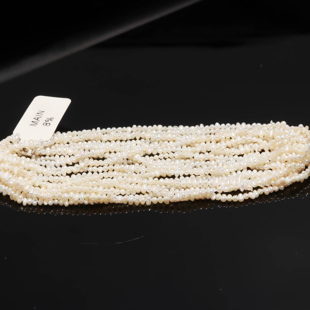 Freshwater Pearl Beads, Uneven Pearl Beads, White Luster Pearl for Jewelry Makings, Wholesale Irregular Pearl, 3-3.5 MM, 5 Inch Strand