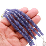Load image into Gallery viewer, Natural Tanzanite Faceted Tyee Beads, 4 inch Purple Tanzanite Rondelle Beads, Tanzanite Gemstone Wholesale Heishi Beads For Jewelry, 5-7 MM