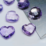 Load image into Gallery viewer, 5,6,7,8,9,10 Pcs 100% Natural Pink Amethyst Heart Shape Faceted Briolettes, hand carved Faceted Gemstone, loose Gemstone For Jewellery 8 mm