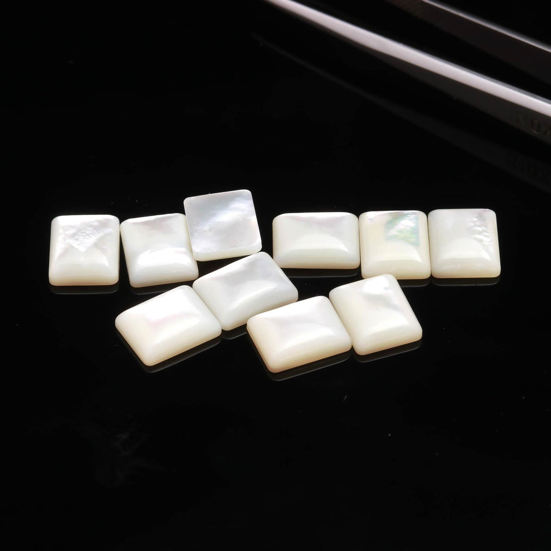 Mother Of Pearl Rectangle Shape Stones, Jewelry Making Mop Geometrical Shape, 8X10 MM Luster Pearls